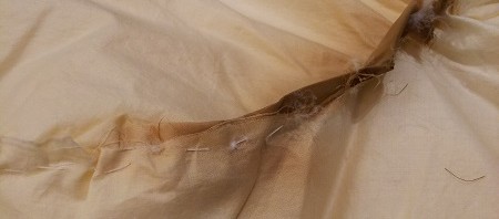 焦げてしまった羽毛布団