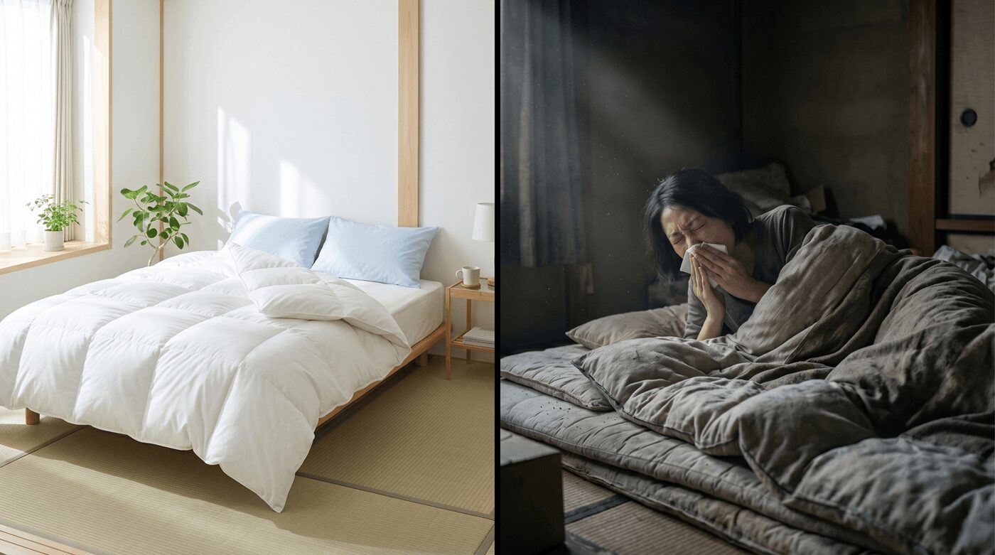「羽毛ふとんを毎年洗う」が、家族の健康を守る新常識。私がダニアレルギーに苦しんで辿り着いた答え