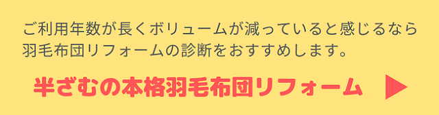 半ざむの本格羽毛布団リフォーム